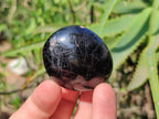 Polished Black Tourmaline Galets x 20 From Madagascar - Toprock Gemstones and Minerals 
