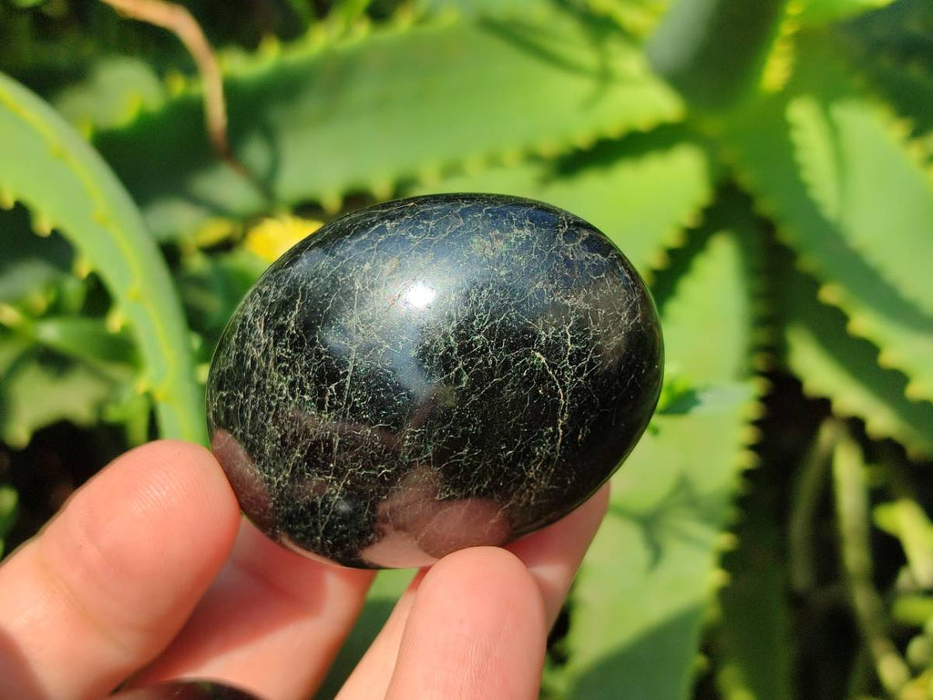 Polished Black Tourmaline Galets x 20 From Madagascar - Toprock Gemstones and Minerals 