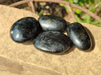 Polished Black Tourmaline Galets x 20 From Madagascar - Toprock Gemstones and Minerals 