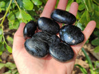 Polished Black Tourmaline Galets x 20 From Madagascar - Toprock Gemstones and Minerals 