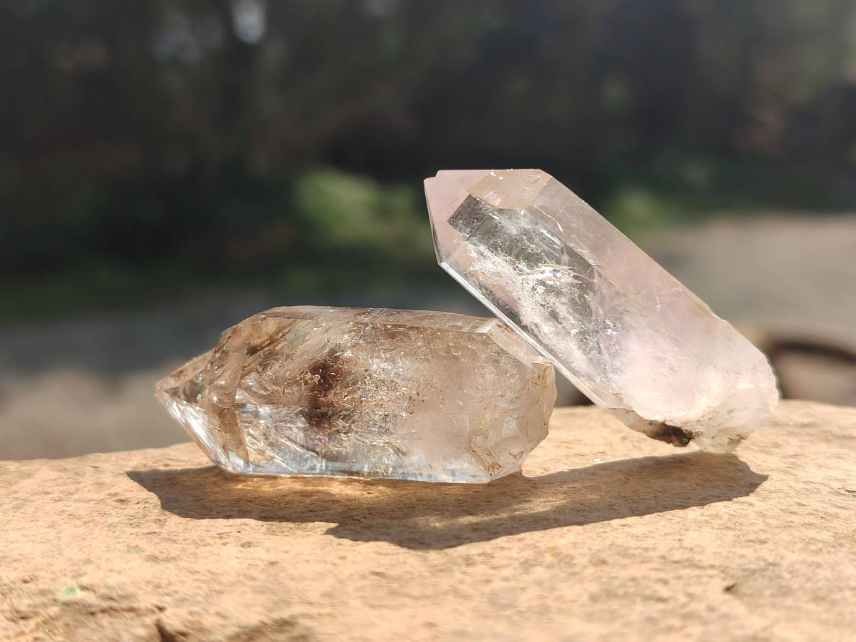 Natural Mix of Smokey, Clear And Amethyst Quartz Crystals x 20 From Brandberg, Namibia - Toprock Gemstones and Minerals 