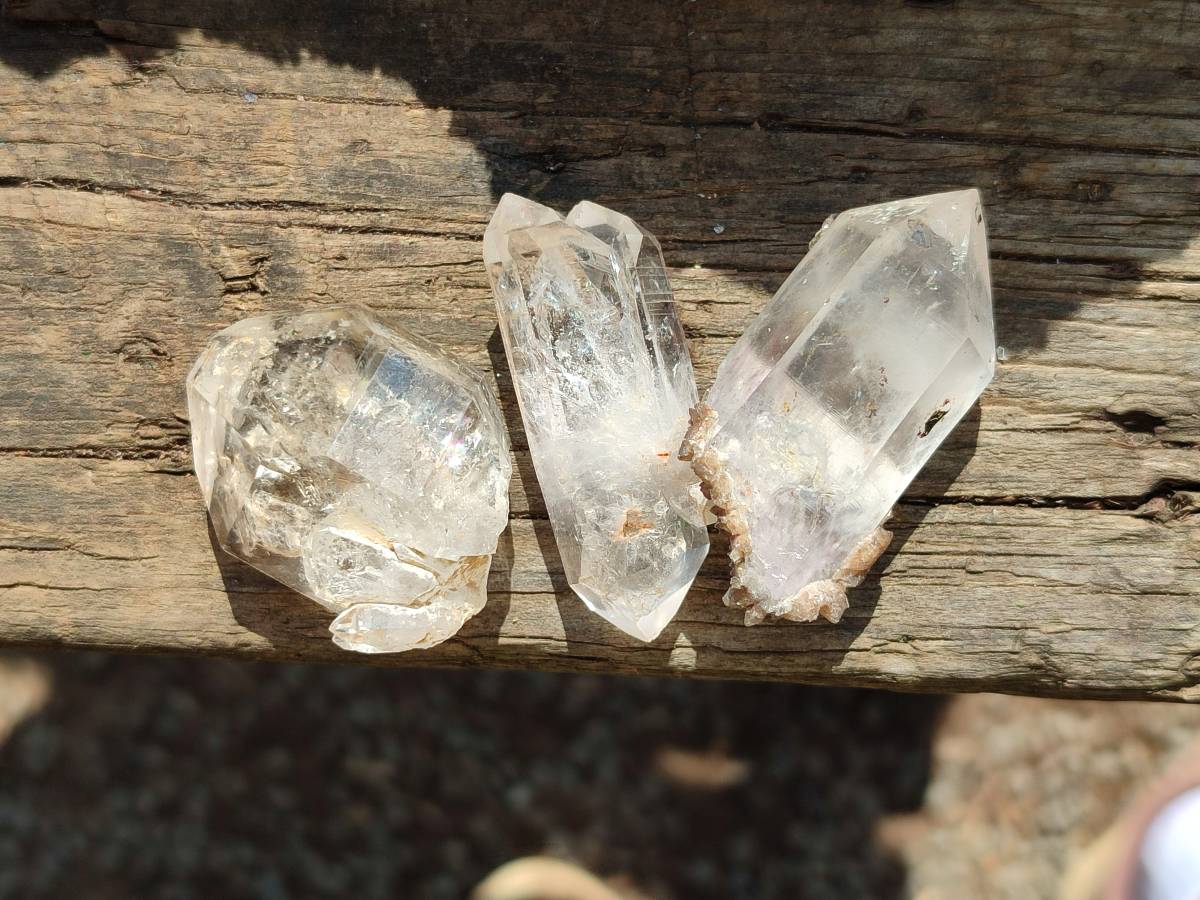 Natural Mix of Smokey, Clear And Amethyst Quartz Crystals x 20 From Brandberg, Namibia - Toprock Gemstones and Minerals 