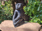 Polished Black Soapstone Baboon Carving x 1 From Zimbabwe - Toprock Gemstones and Minerals 