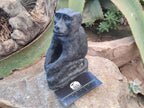 Polished Black Soapstone Baboon Carving x 1 From Zimbabwe - Toprock Gemstones and Minerals 