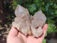 Natural Smokey Phantom Quartz Clusters x 6 From Luena, Congo