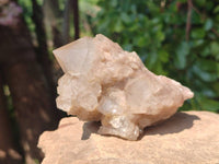 Natural Smokey Phantom Quartz Clusters x 6 From Luena, Congo