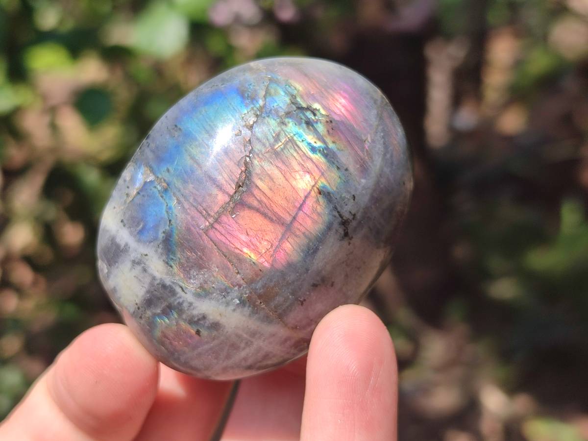 Polished Purple Flash Labradorite Galets x 12 From Tulear, Madagascar - Toprock Gemstones and Minerals 