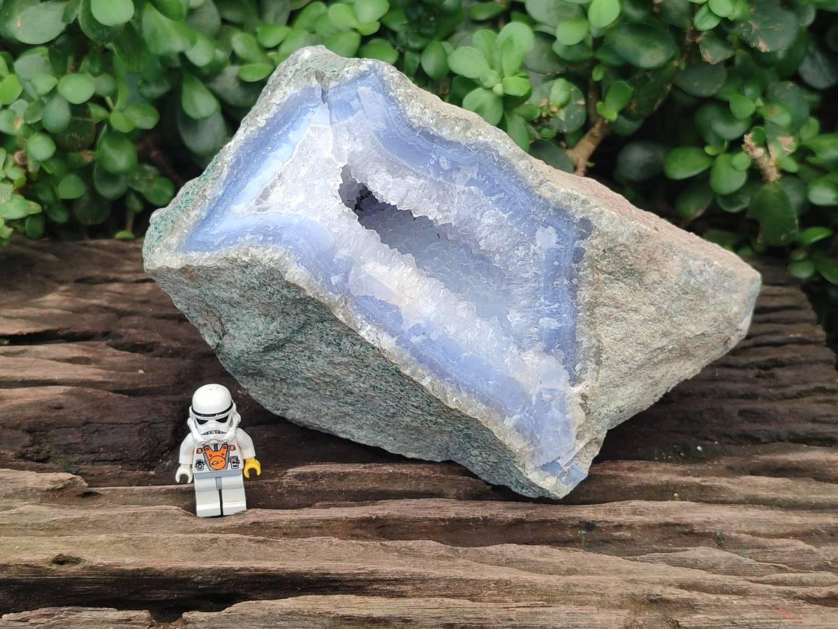 Natural Blue Lace Agate Geode Specimen x 1 From Nsanje, Malawi - Toprock Gemstones and Minerals 