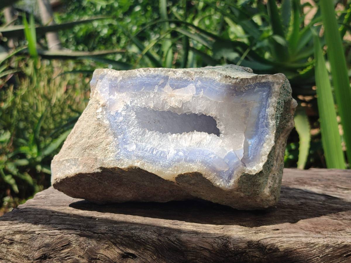 Natural Blue Lace Agate Geode Specimen x 1 From Nsanje, Malawi - Toprock Gemstones and Minerals 