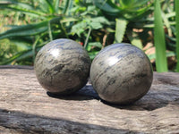 Polished Basalt Pharaoh Stone Spheres x 3 From Iron Duke Mine, Zimbabwe