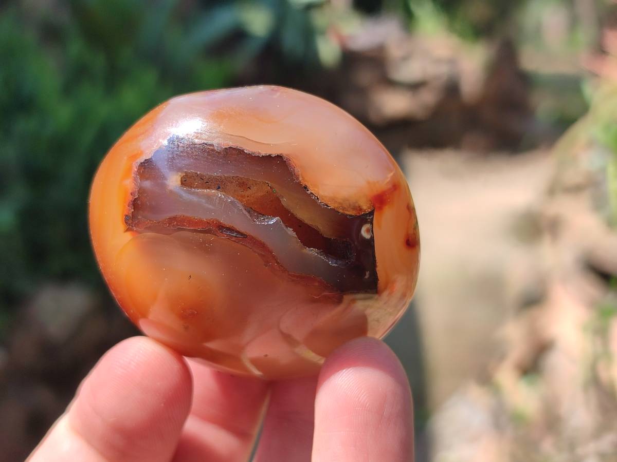Polished Carnelian Agate Gemstone Galets x 20 From Madagascar - Toprock Gemstones and Minerals 