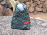 Polished Bloodstone Standing Free Forms x 3 From Swaziland
