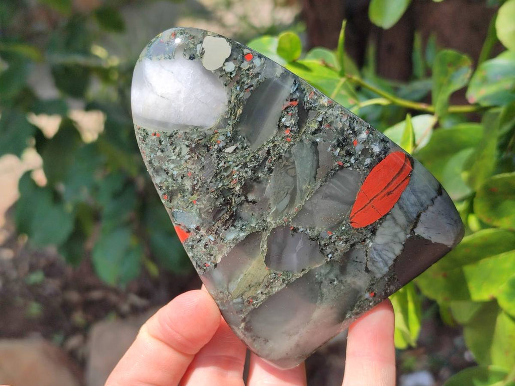 Polished Bloodstone Standing Free Forms x 3 From Swaziland - Toprock Gemstones and Minerals 
