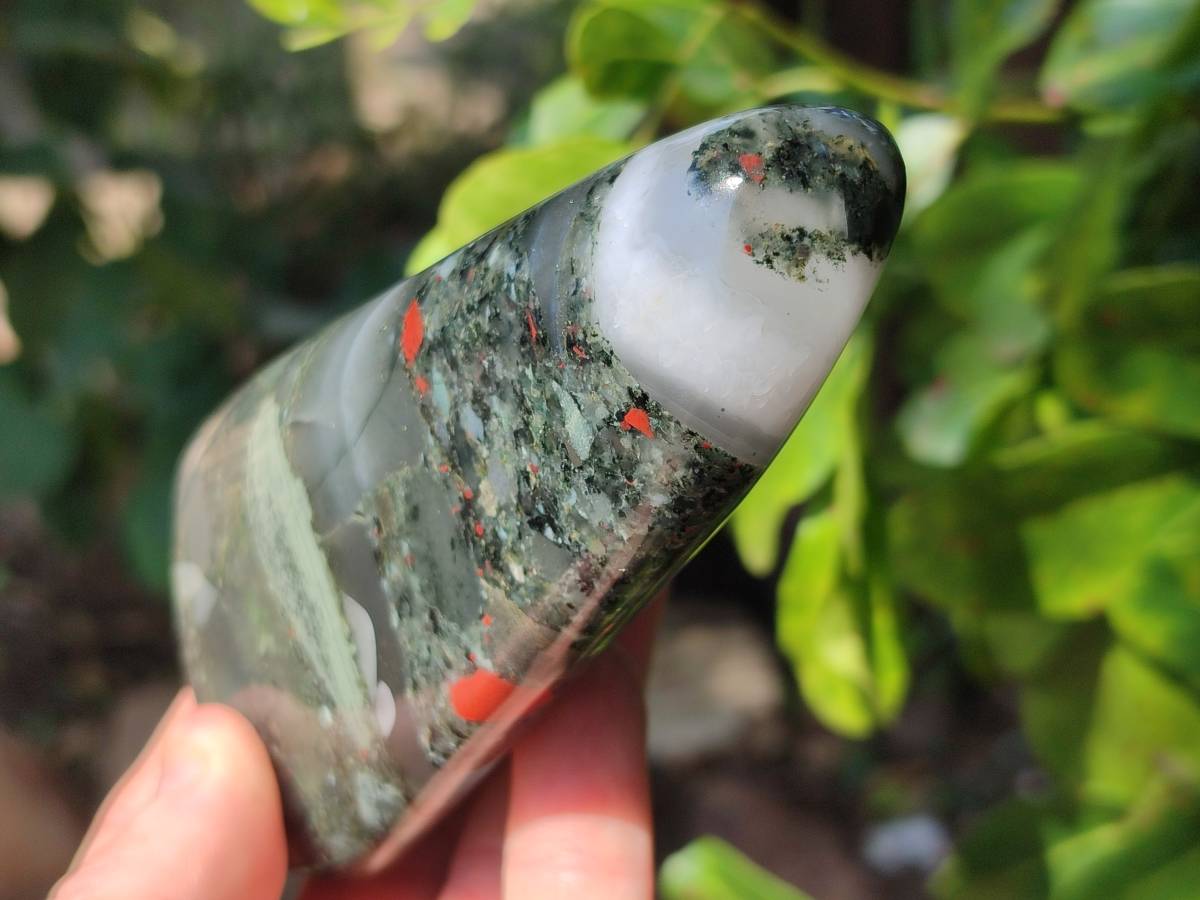 Polished Bloodstone Standing Free Forms x 3 From Swaziland - Toprock Gemstones and Minerals 