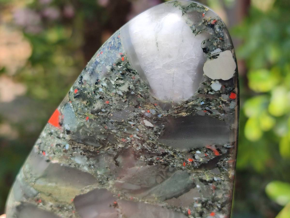 Polished Bloodstone Standing Free Forms x 3 From Swaziland - Toprock Gemstones and Minerals 