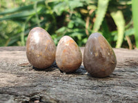 Polished Smokey Window Quartz Eggs x 35 From Madagascar