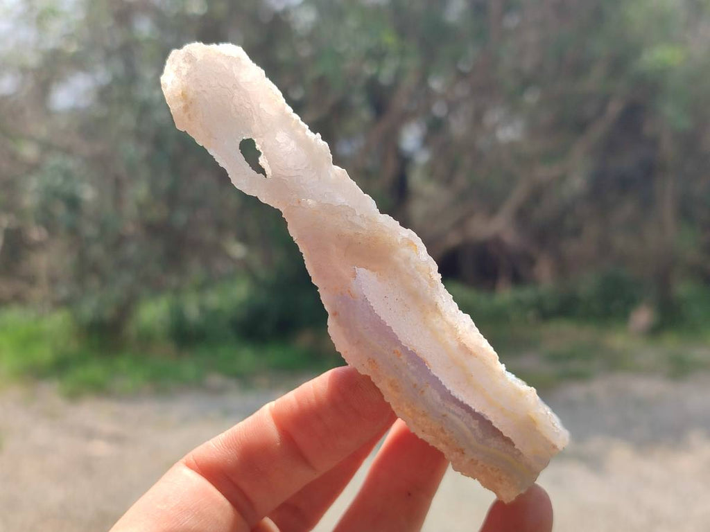 Natural Etched Blue Chalcedony Geodes x 12 From Nsanje, Malawi - Toprock Gemstones and Minerals 