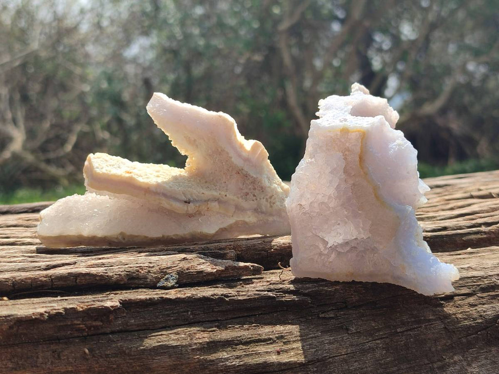 Natural Etched Blue Chalcedony Geodes x 12 From Nsanje, Malawi - Toprock Gemstones and Minerals 