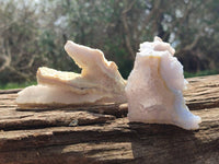 Natural Etched Blue Chalcedony Geodes x 12 From Nsanje, Malawi
