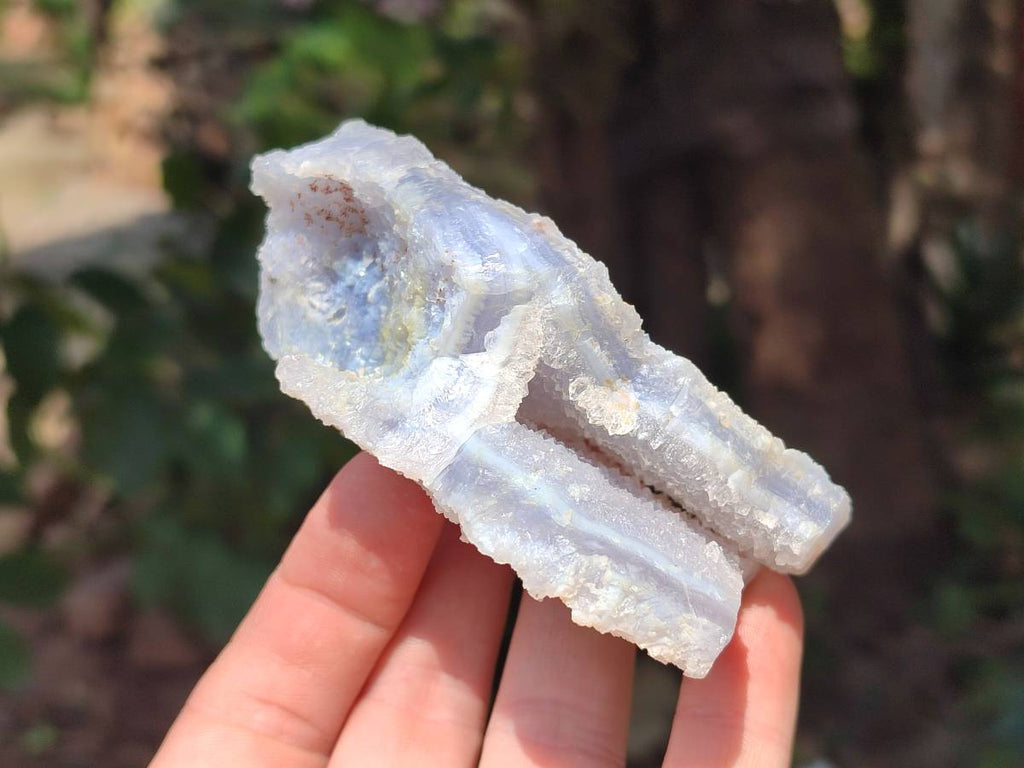 Natural Etched Blue Chalcedony Geodes x 12 From Nsanje, Malawi - Toprock Gemstones and Minerals 