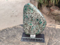 Polished Emerald Mica 'Mutokolite' Standing Free Forms x 3 From Mutoko, Zimbabwe