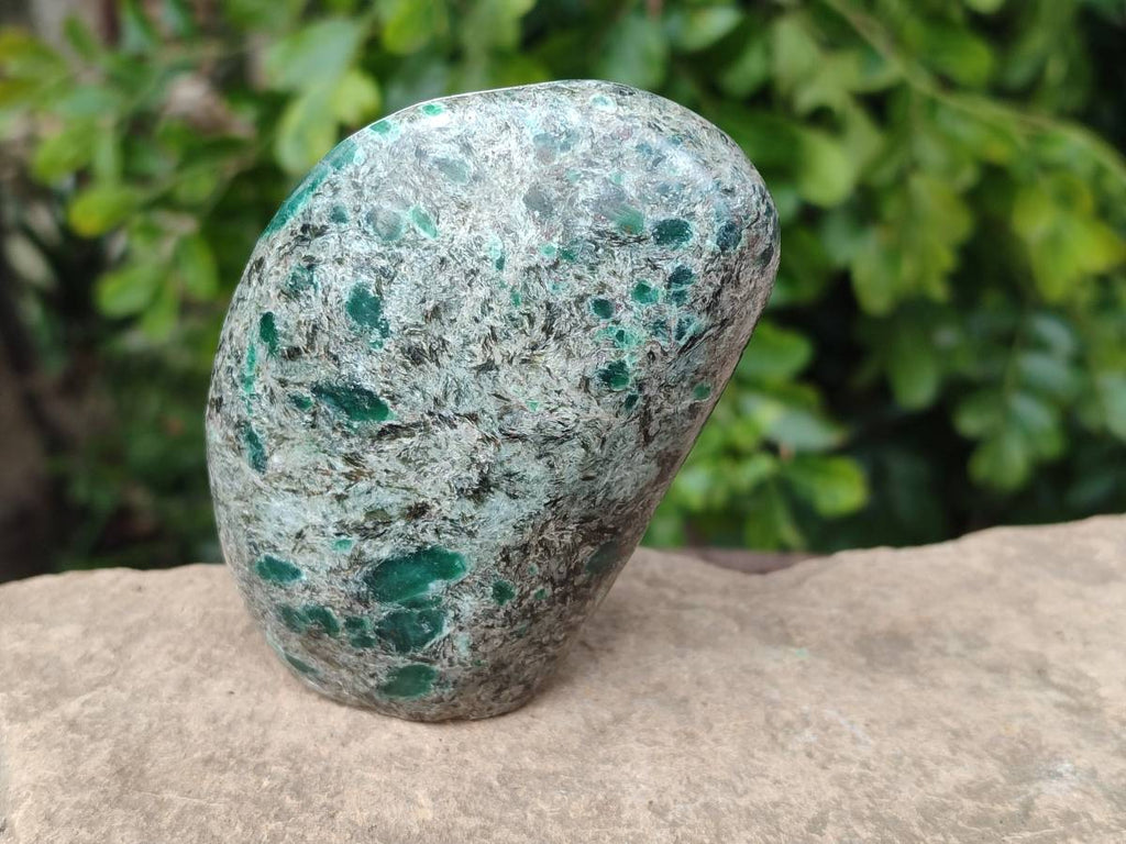 Polished Emerald Mica 'Mutokolite' Standing Free Forms x 3 From Mutoko, Zimbabwe - Toprock Gemstones and Minerals 