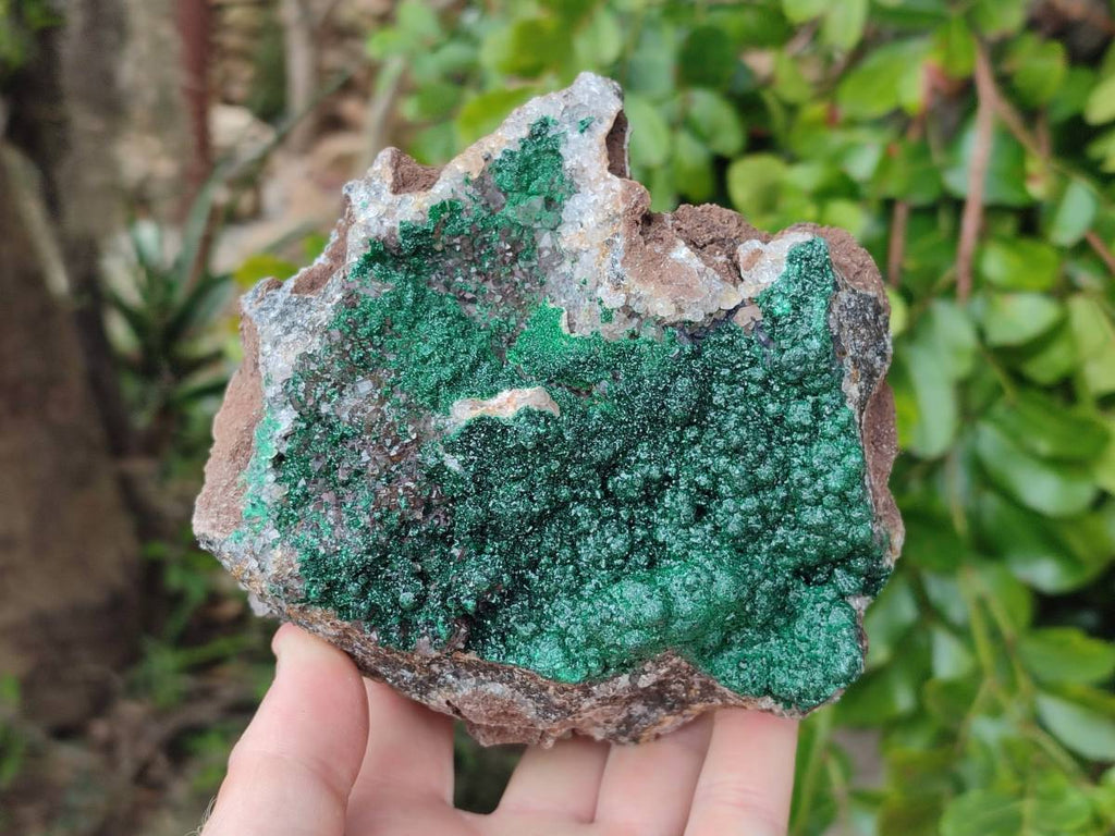 Natural Crystalline Ball Malachite and Quartz On Dolomite Matrix Specimens x 2 From Mindingi Mine, Kambove, Congo - Toprock Gemstones and Minerals 