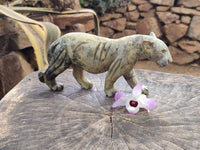 Hand Made Leopard Stone Lioness Carving x 1 From Nyanga, Zimbabwe