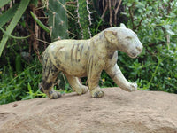 Hand Made Leopard Stone Lioness Carving x 1 From Nyanga, Zimbabwe