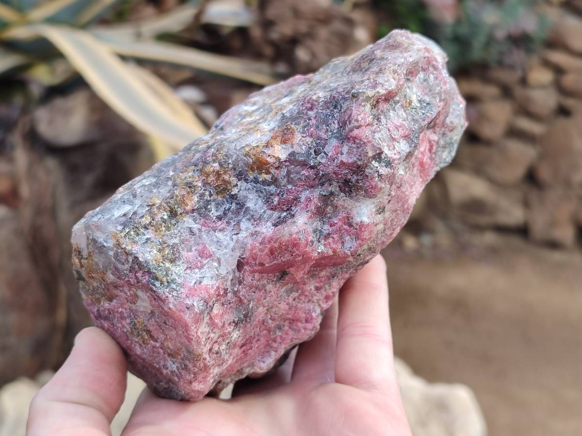 Natural Rhodonite Cobbed Specimens x 4 From Rhusinga, Zimbabwe - Toprock Gemstones and Minerals 