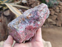 Natural Rhodonite Cobbed Specimens x 4 From Rhusinga, Zimbabwe
