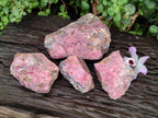 Natural Rhodonite Cobbed Specimens x 4 From Rhusinga, Zimbabwe - Toprock Gemstones and Minerals 