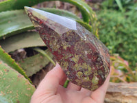 Polished Bastite Dragons Blood Stone Points x 2 From Tshipise, South Africa