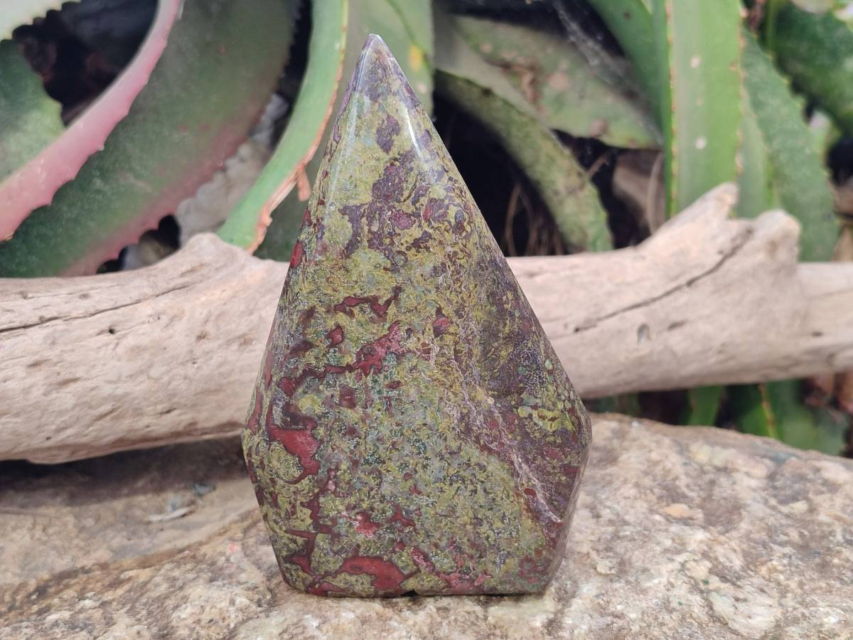 Polished Bastite Dragons Blood Stone Points x 2 From Tshipise, South Africa - Toprock Gemstones and Minerals 
