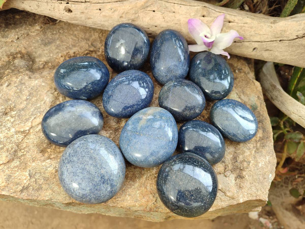 Polished Lazulite Galets x 12 From Madagascar - Toprock Gemstones and Minerals 