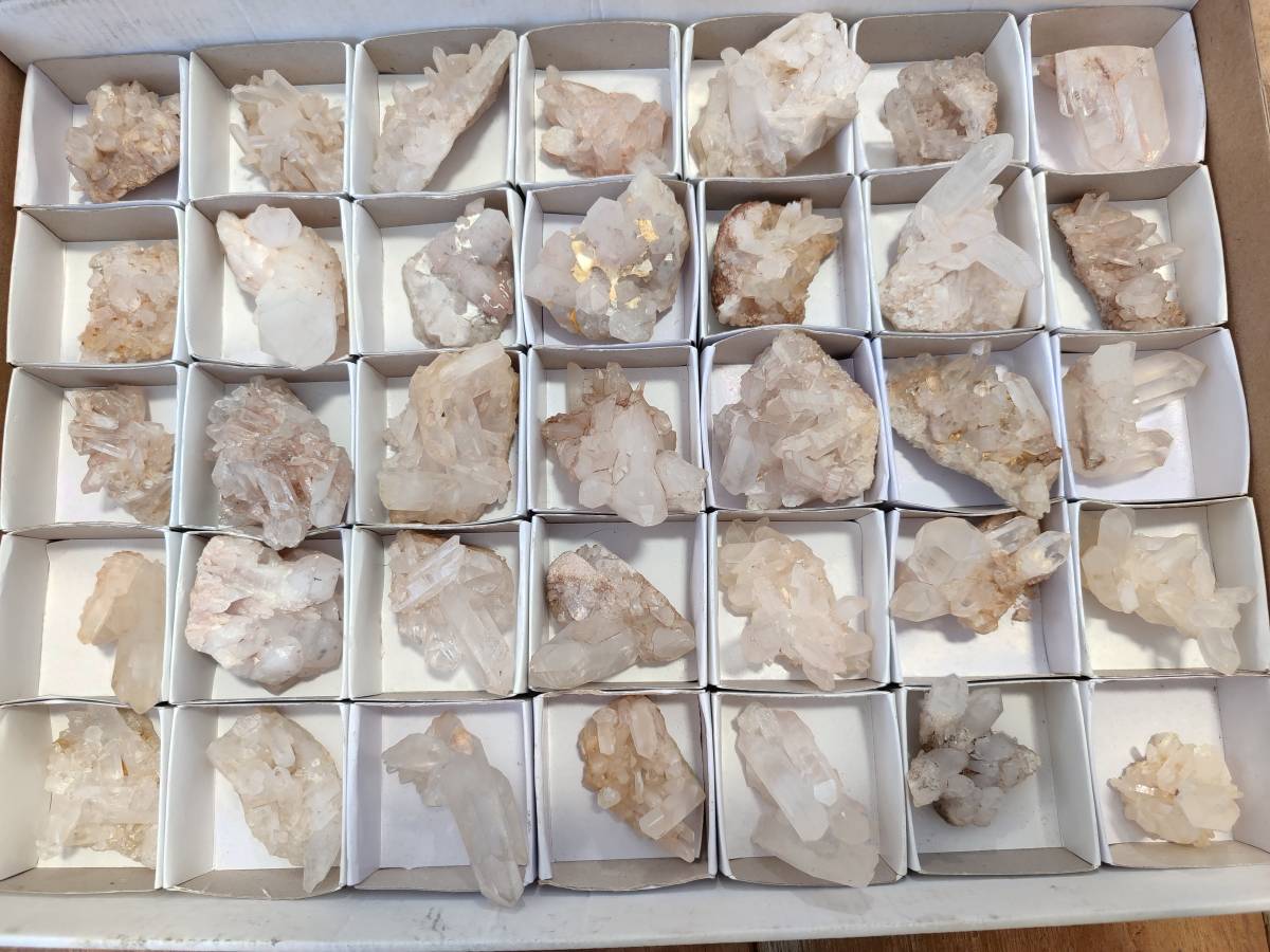 Natural Mixed Quartz Crystal Clusters x 35 From Madagascar - Toprock Gemstones and Minerals 