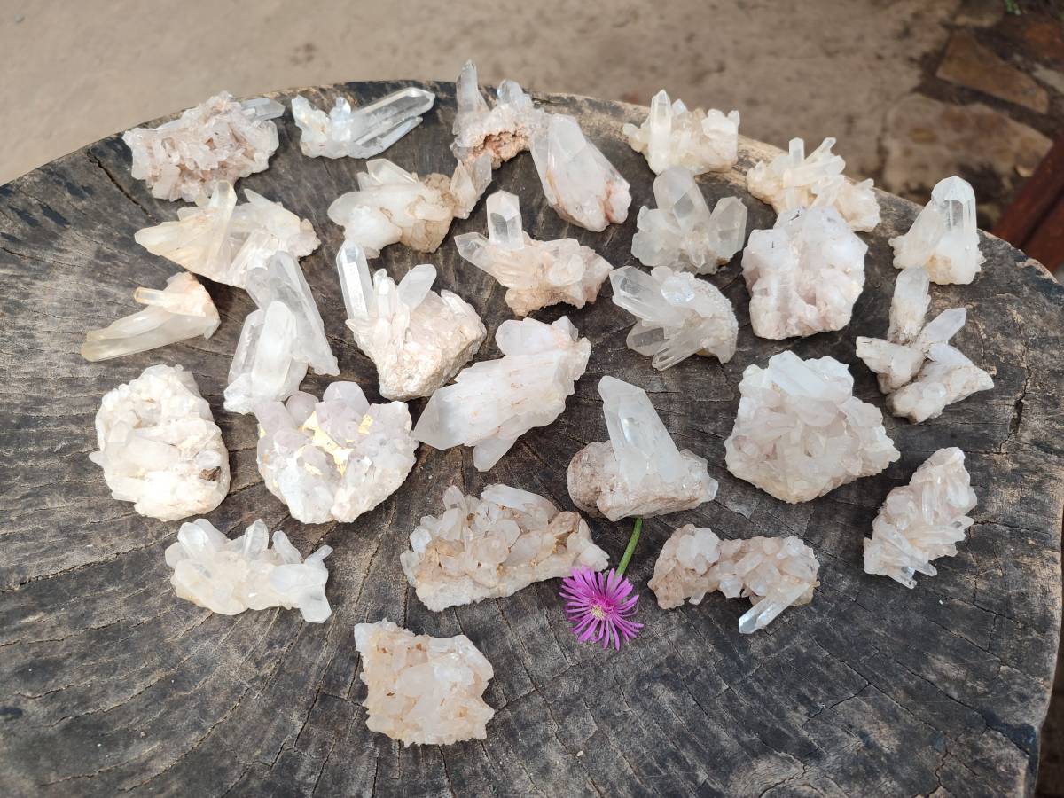 Natural Mixed Quartz Crystal Clusters x 35 From Madagascar - Toprock Gemstones and Minerals 