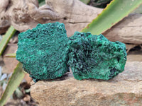 Natural Silky Malachite Specimens x 6 From Kasompe, Congo