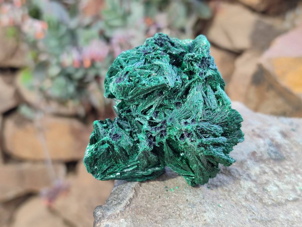 Natural Silky Malachite Specimens x 6 From Kasompe, Congo - Toprock Gemstones and Minerals 