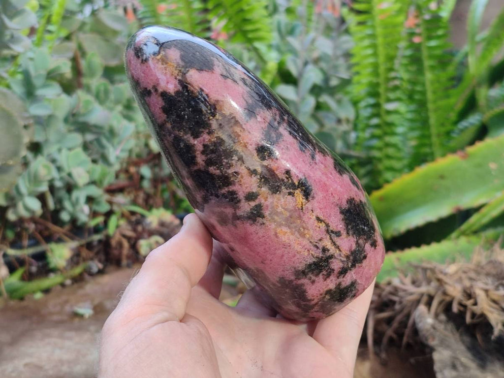 Polished Rhodonite Standing Free Form x 1 From Ambindavato, Madagascar - Toprock Gemstones and Minerals 