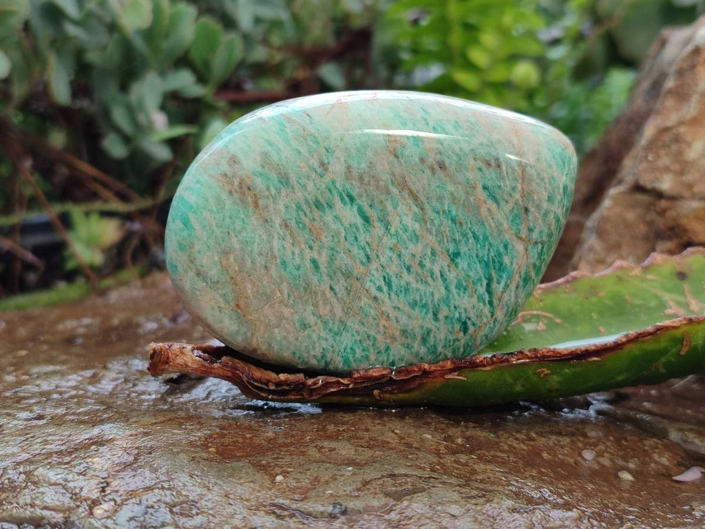 Polished Amazonite Palm Stones x 9 From Zimbabwe - Toprock Gemstones and Minerals 
