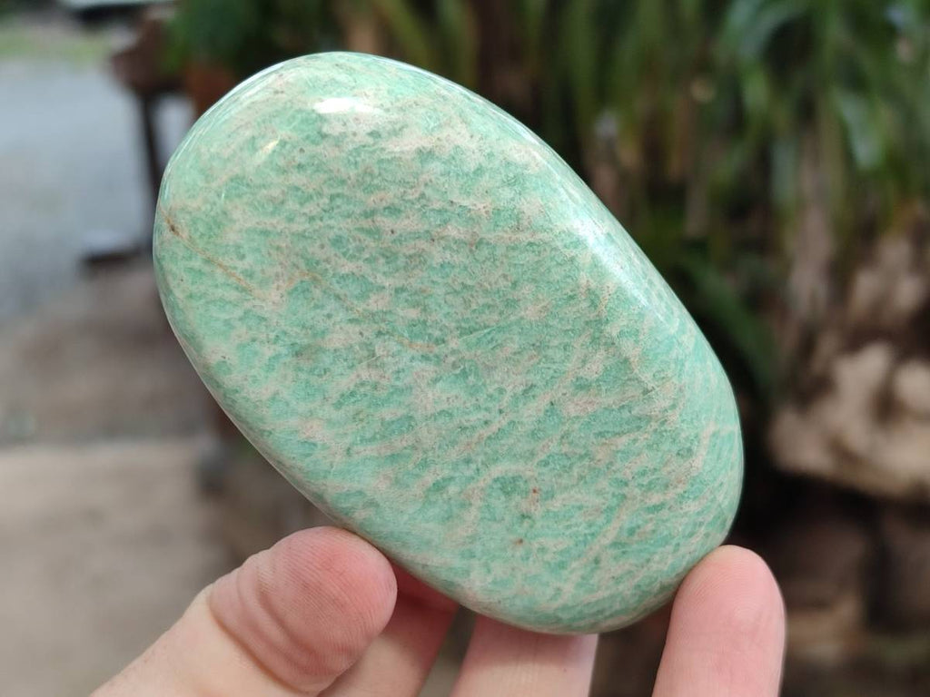 Polished Amazonite Palm Stones x 9 From Zimbabwe - Toprock Gemstones and Minerals 