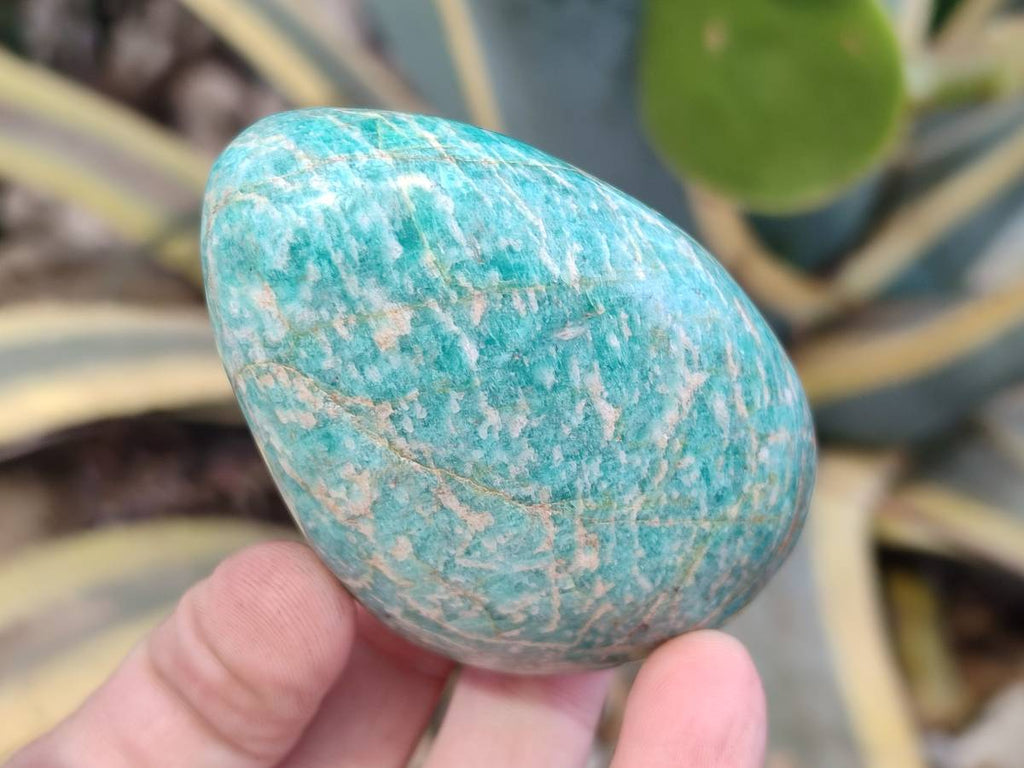 Polished Amazonite Palm Stones x 9 From Zimbabwe - Toprock Gemstones and Minerals 