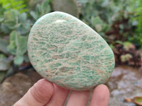 Polished Amazonite Palm Stones x 9 From Zimbabwe