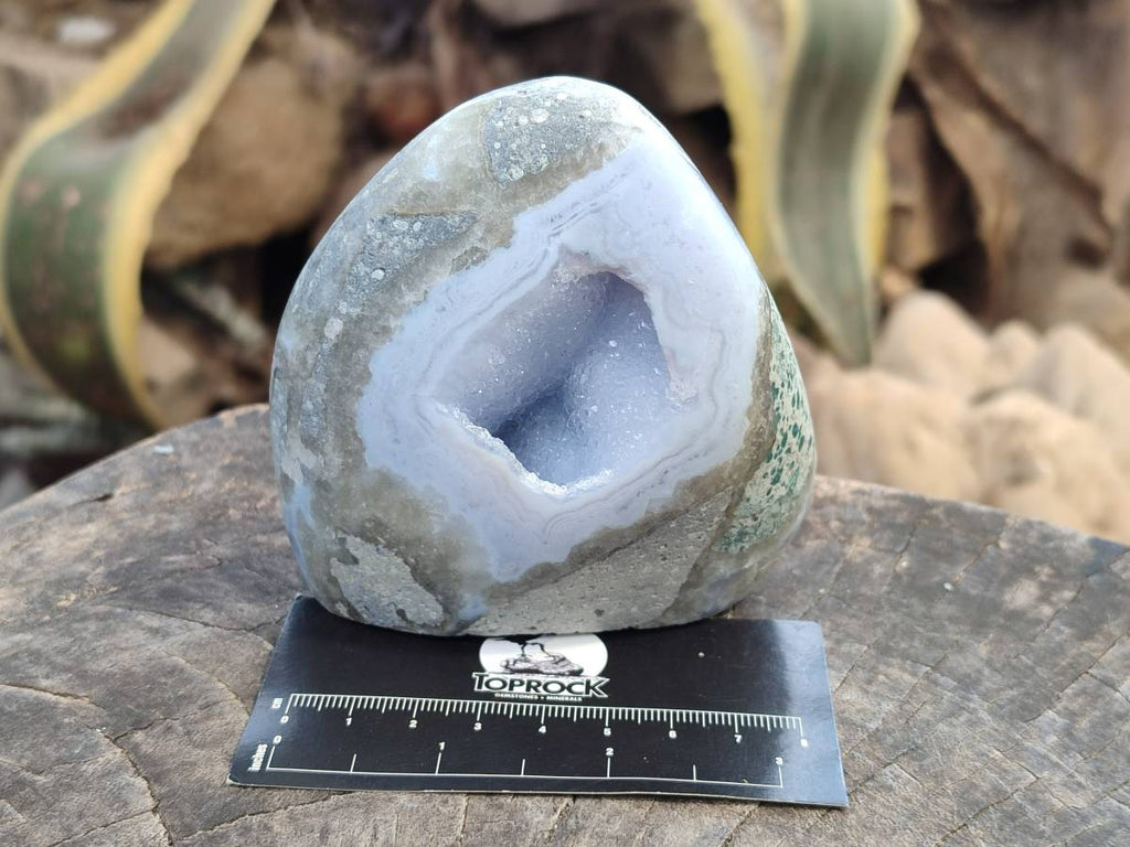 Polished Blue Lace Agate Standing Free Forms x 2 From Nsanje, Malawi - Toprock Gemstones and Minerals 