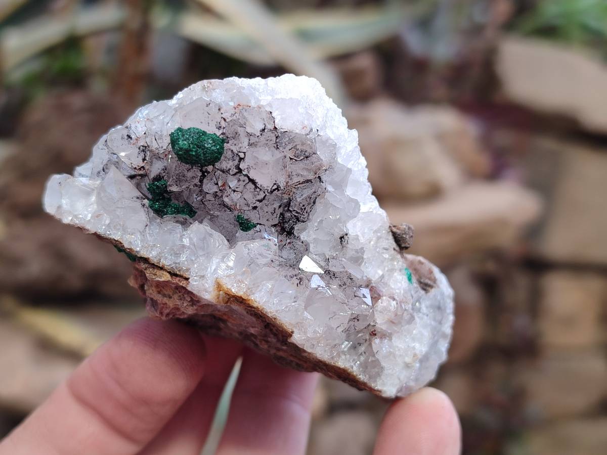 Natural Crystalline Ball Malachite and Quartz On Dolomite Matrix Specimens x 6 From Mindingi Mine, Kambove, Congo - Toprock Gemstones and Minerals 