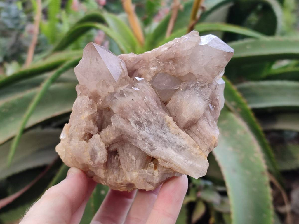Natural Smokey Phantom Quartz Clusters x 4 From Luena, Congo - Toprock Gemstones and Minerals 