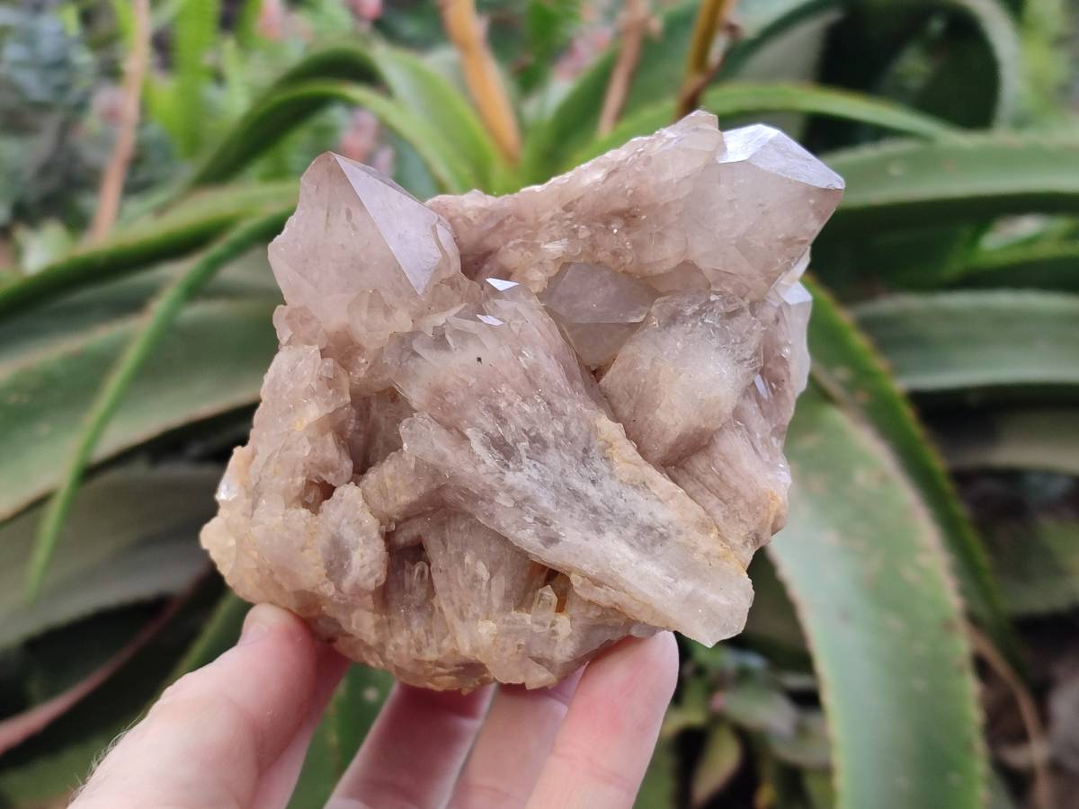 Natural Smokey Phantom Quartz Clusters x 4 From Luena, Congo - Toprock Gemstones and Minerals 