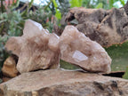 Natural Smokey Phantom Quartz Clusters x 4 From Luena, Congo - Toprock Gemstones and Minerals 