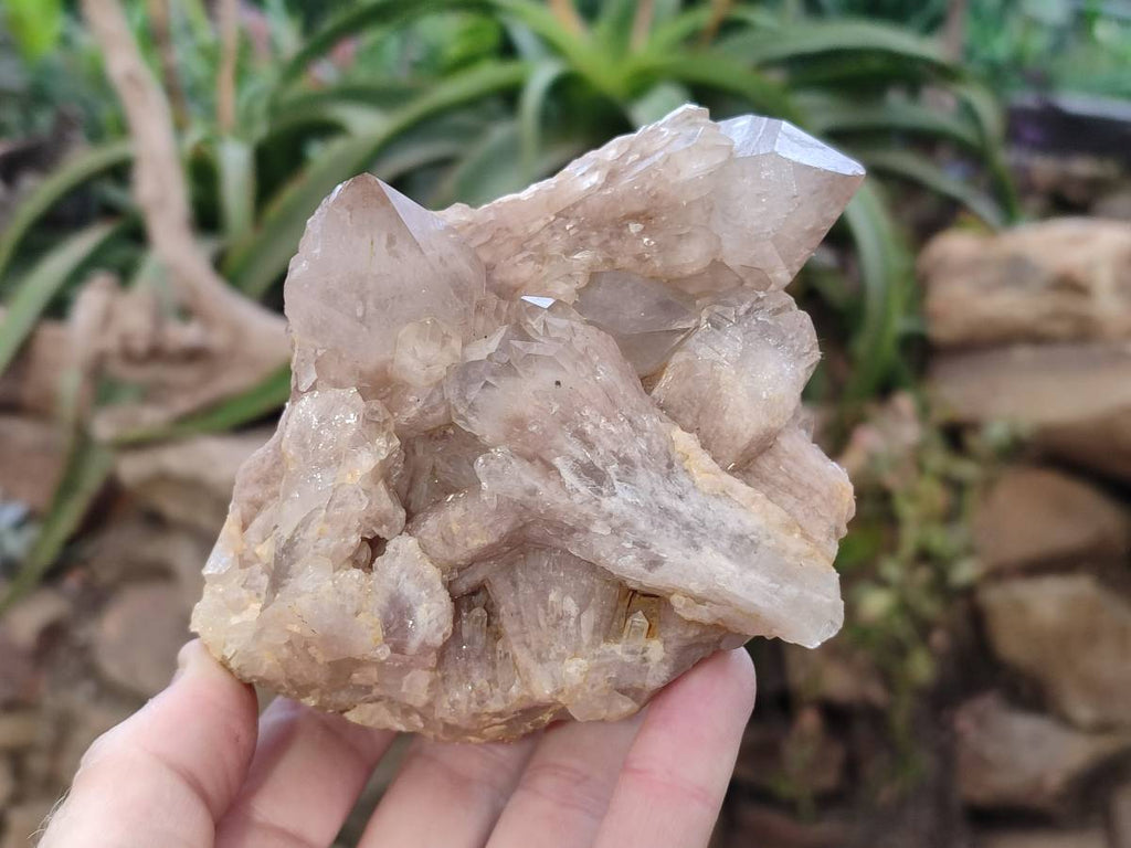 Natural Smokey Phantom Quartz Clusters x 4 From Luena, Congo - Toprock Gemstones and Minerals 